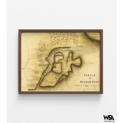 Bonham Town, New Jersey 1777, carte de Bonham, impression de l'affiche du New Jersey antique, affiche de Bonham rétro, impression murale de bibliothèque rustique