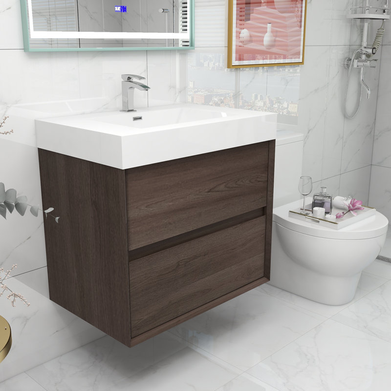 29.5'' Single Bathroom Vanity with Top, Red Oak