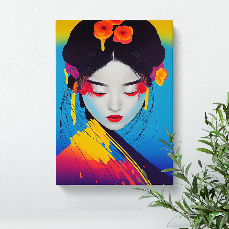 Splashed Geisha No.5 - Wrapped Canvas, 50cm H x 35cm W x 3cm D