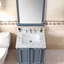 Dessus de meuble-lavabo 31 po x 22 po, dessus de meuble-lavabo en pierre frittée blanc Carra avec lavabo rectangulaire encastré en céramique avec dosseret de meuble-lavabo, comptoir à trois trous