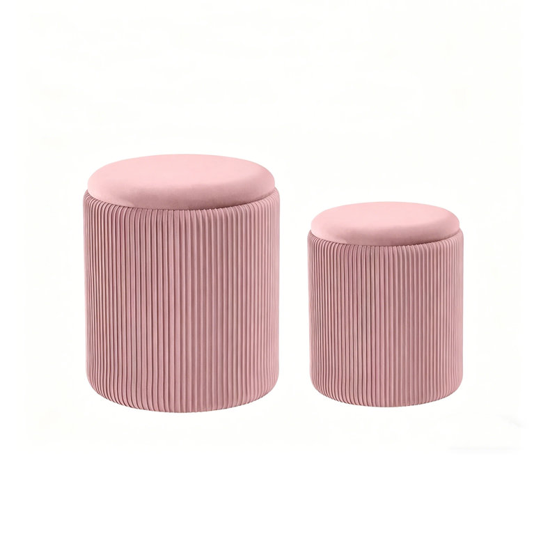 Ensemble de 2 tabourets de coiffeuse, Rose