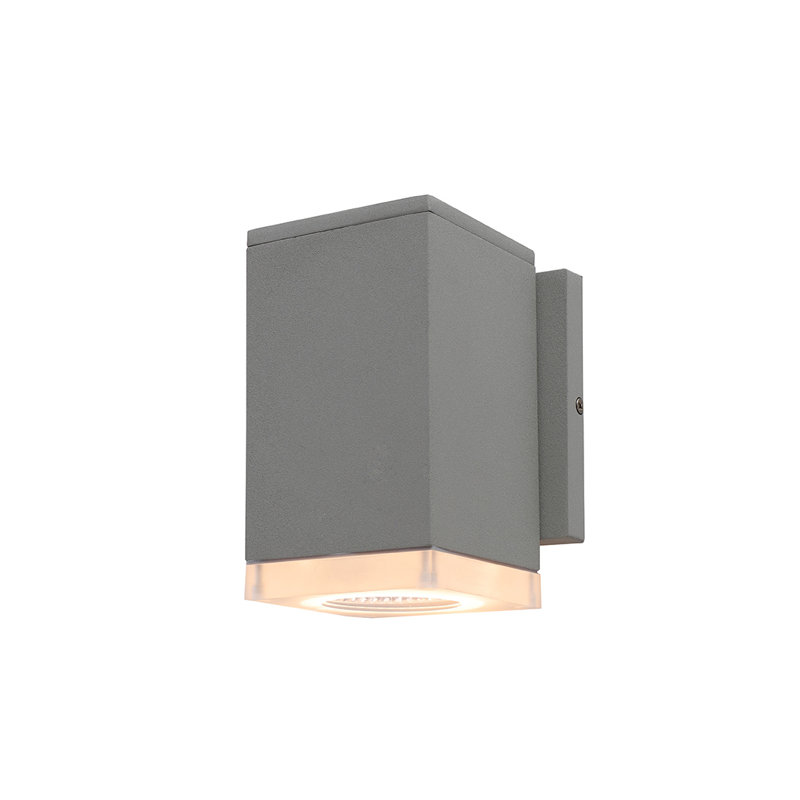 LED Wall Light, 8" H x 4.7" W x 4.7" D, Silver