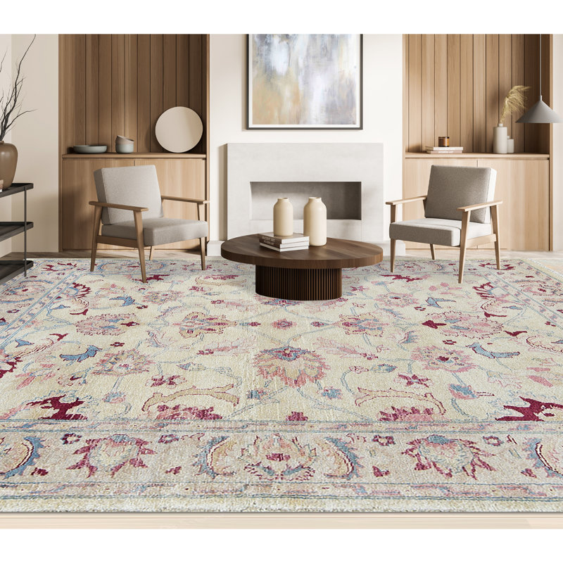 Hand-Knotted High-Quality Beige Area Rug