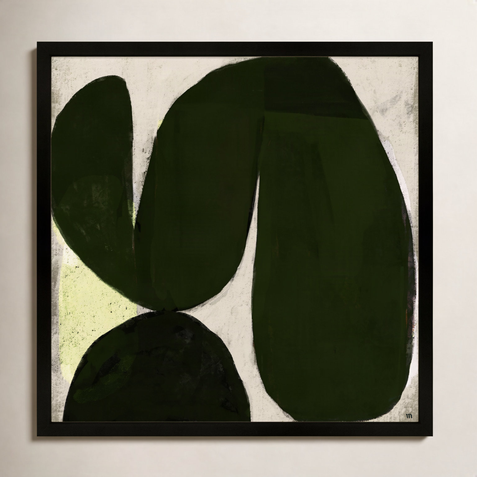 Vanessa "Succulent No. 7" Print, 36" H x 36" W x 1.25" D, Black