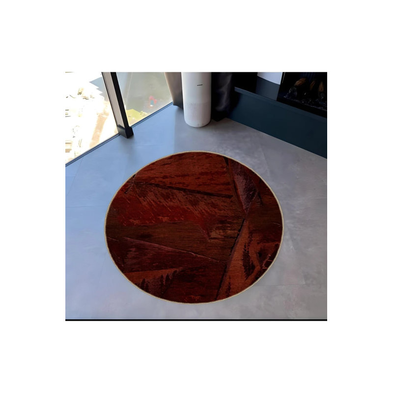 Tapis décoratif moderne Burdy, Rond 3 pi 4 po