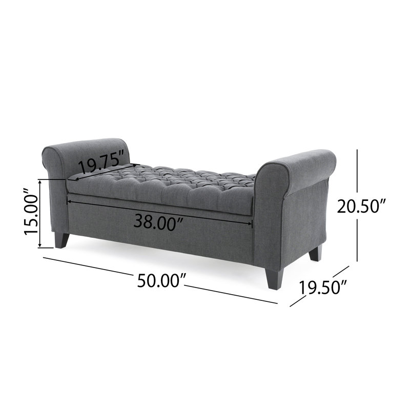 ARMED STORAGE BENCH, Black