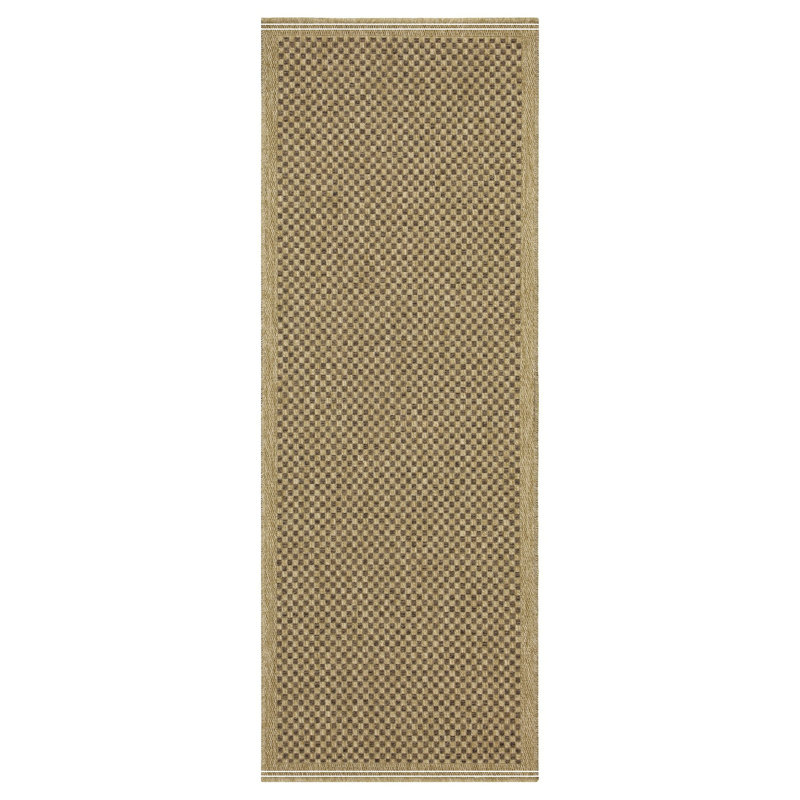 Jute/Mocha Indoor/Outdoor Area Rug, Runner 2'7" x 7'3"