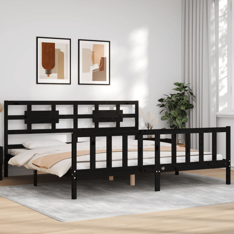 Andis Solid Wood Bed, Black, Emperor (7')