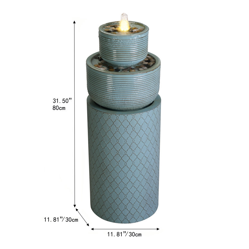 Yoan Metal Weather Resistant Fountain with Light