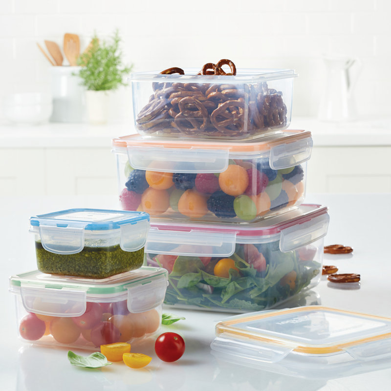 Clear BPA-Free Plastic Food Storage Jar Set, 10 Piece