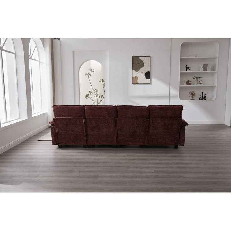 Canapés modulaires rembourrés et confortables, Rouge vin