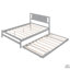 Lit plateforme double avec lit gigogne réglable