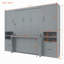 Lit escamotable double pleine grandeur avec placard, tiroirs et tablettes-1684775105
