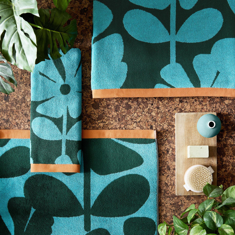 Wild Flower Blue Lagoon Cotton Towels, Blue Lagoon, Hand Towel