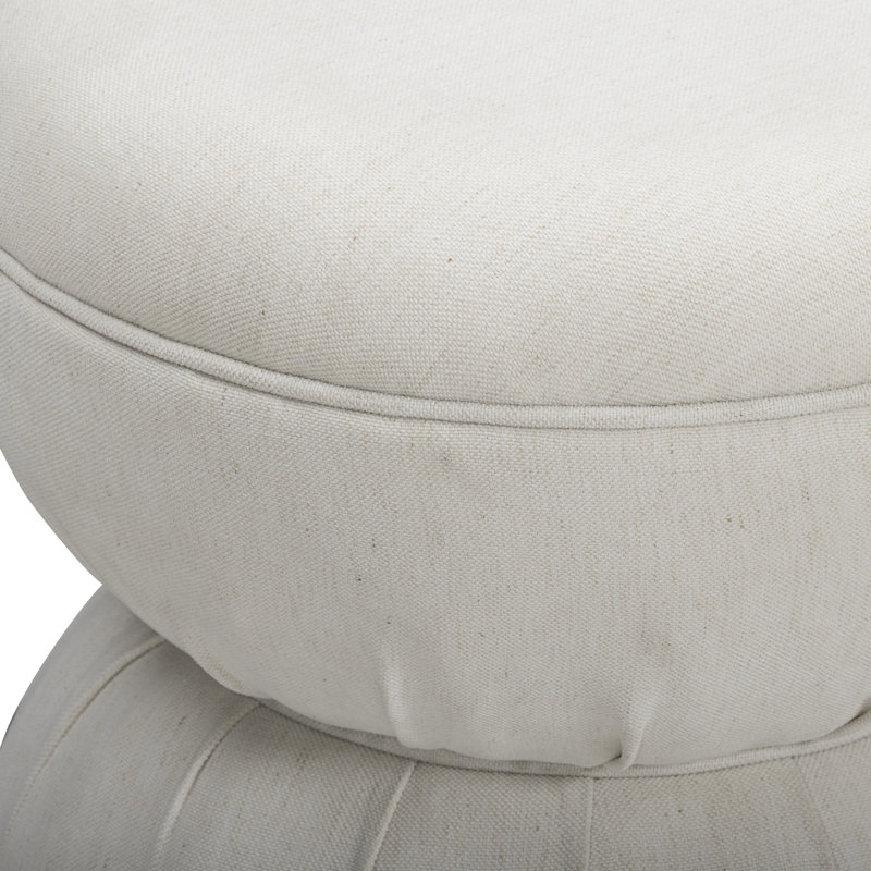 Tomlin Cream Performance Chenille Game Ottoman, Cream