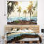 Tapisserie de plage tropicale avec palmiers Seashore-28486529