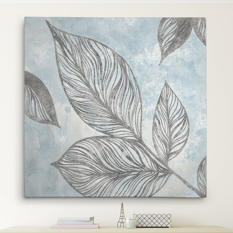 " Soft Silhouette Leaves ", 24" H x 24" W x 1.5" D, Wrapped Canvas