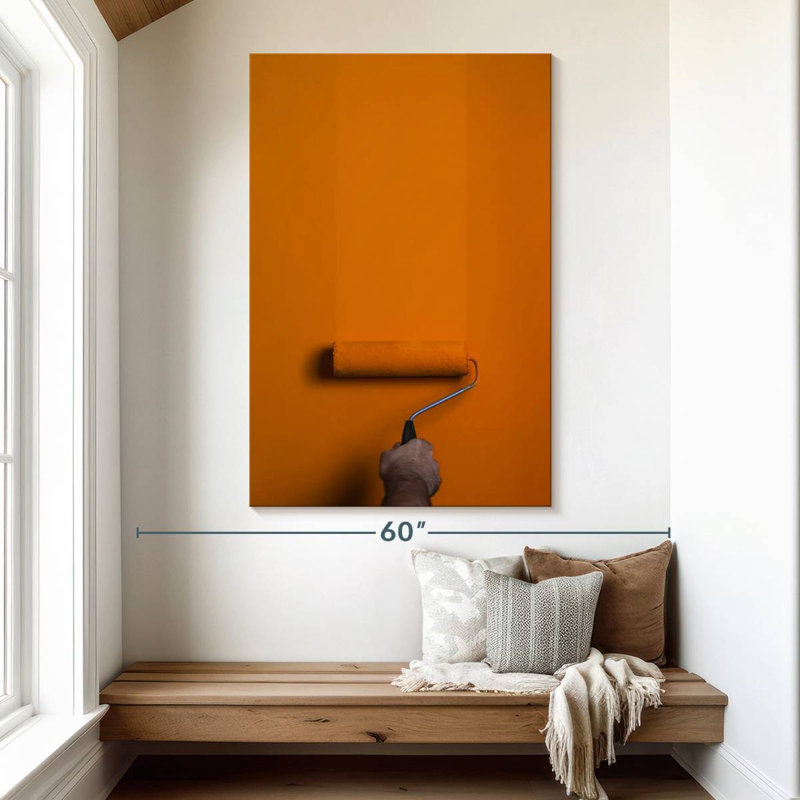 Orange Paint Roller, 51" H x 34" W