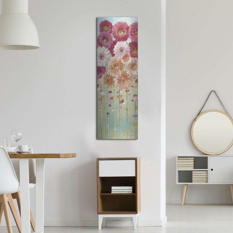 Lark Manor ™ «Daisies Spring 1» par Danhui Nai, art mural en métal, H 48 po x l 48 po