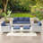 Wavel 74 " W Straight Powder Coated Steel Patio Sectional Set with Cushions-1981526987