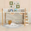 Lit mezzanine multifonctionnel avec tablettes intégrées et crochet à vêtements robuste-333571599