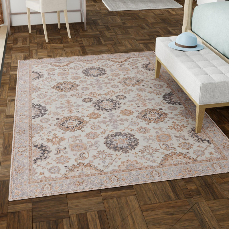 Bungalow Rose Esther Timeless Rug, Rectangle 8 pi 4 po x 12 pi