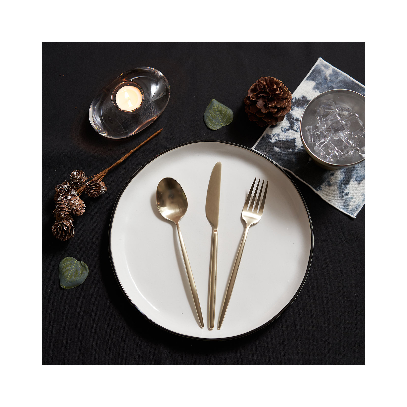 Barrona Stainless Steel Flatware, Champagne