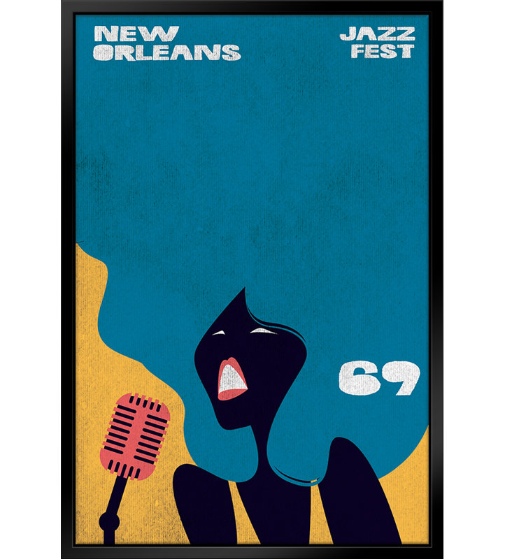 New Orleans Jazz Fest, jet d'encre sur toile avec cadre flottant, H 28 po x l 22 po x P 2 po