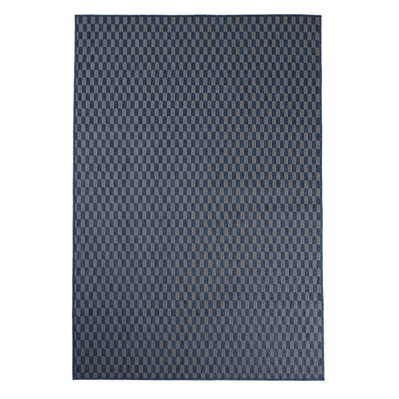 Furnish My Place Outdoor Geometric Rug  Midnight Blue 18, Rectangle 2' x 3'