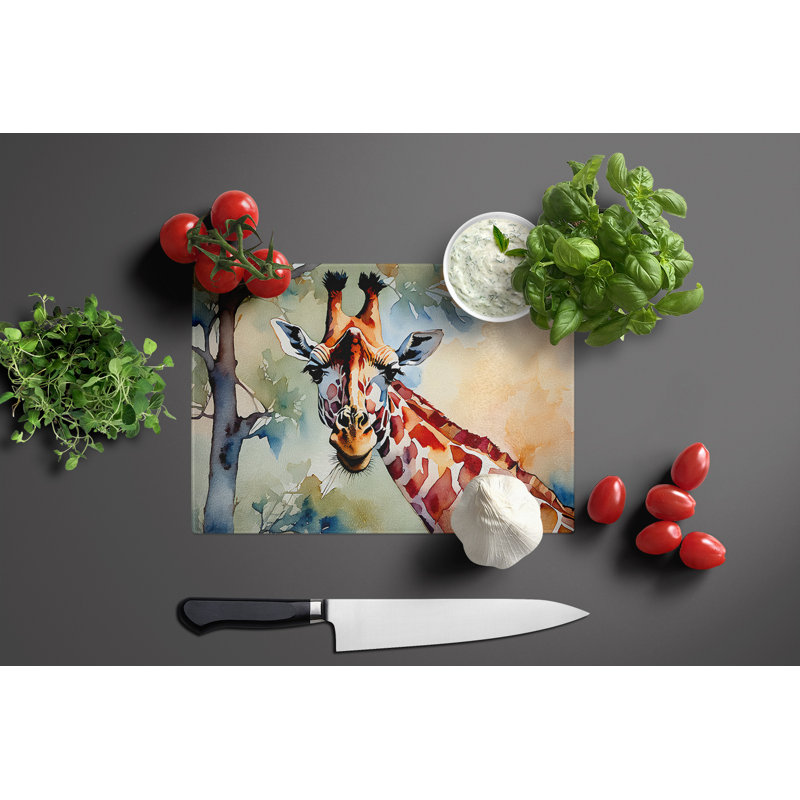 Giraffe Glass Cutting Board Large