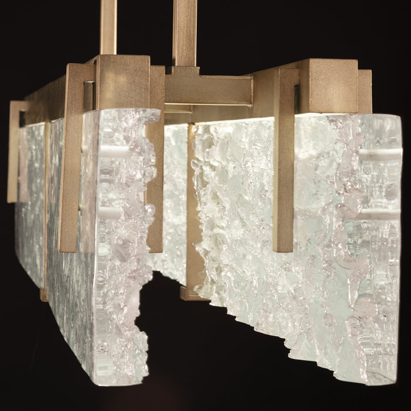 Luminaire suspendu linéaire 52,25 po Terra, Transparent, Noir
