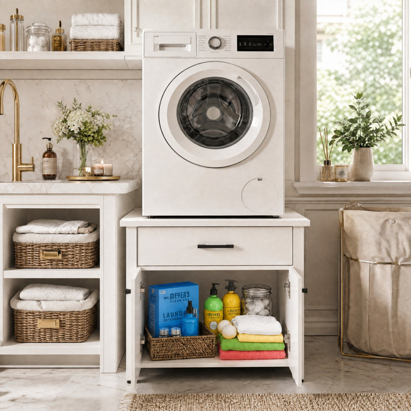 Lavabo sur pied avec tiroir et armoire l 28,3 po x P 28,3 po x H 22,8 po