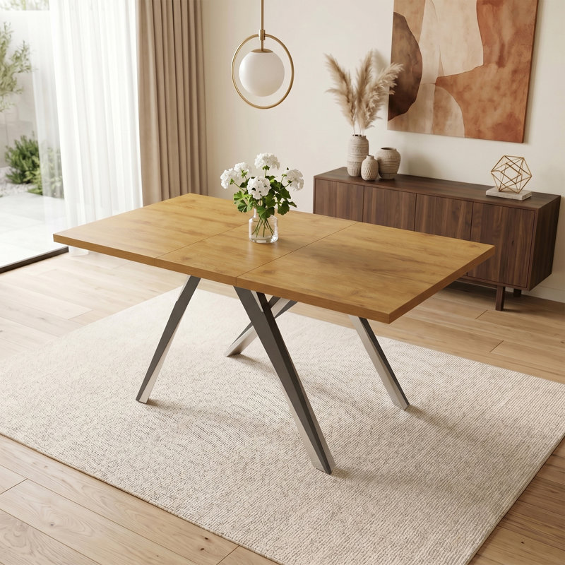 Rectangular Kitchen Dining Table, Modern Extendable Table