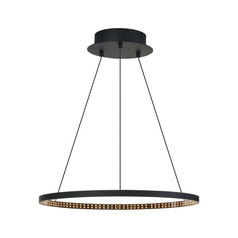 Vellavi 1 - Light LED Chandelier, Nightshade Black, 0.8" H x 24" W x 24" D
