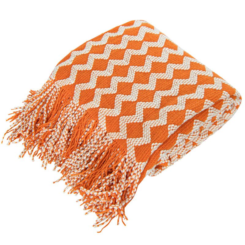 Jeté tricoté NTBAY, Orange
