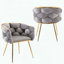 Chaise d'appoint en velours - Pieds en métal plaqués or - Conception moderne simple-1646579528