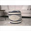 Pouf, repose-pieds, tissu cylindrique fabriqué à la main, beige Gris foncé | Tissu | Gris aube