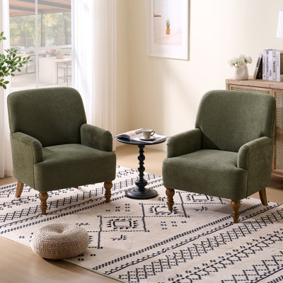 Upholstered Armchair with Footstool