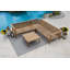 Ensemble de conversation en bois d'eucalyptus pour 4 personnes Subramanya