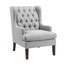 Fauteuil d'appoint de salon avec revêtement gris et siège rembourré en mousse - tissu texturé contreplaqué-678253531