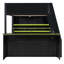 Lit mezzanine double en bois avec bureau, tablettes multiples, table réglable et lumière RVB, vert-1912198513
