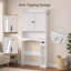 Armoire de rangement autoportante au-dessus de la toilette avec portes et tablettes latérales H 70 po Corneliea-120149672