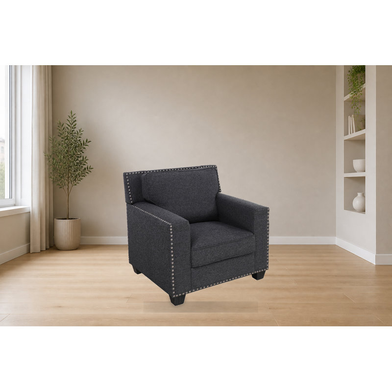 Chaise de salon en lin noir