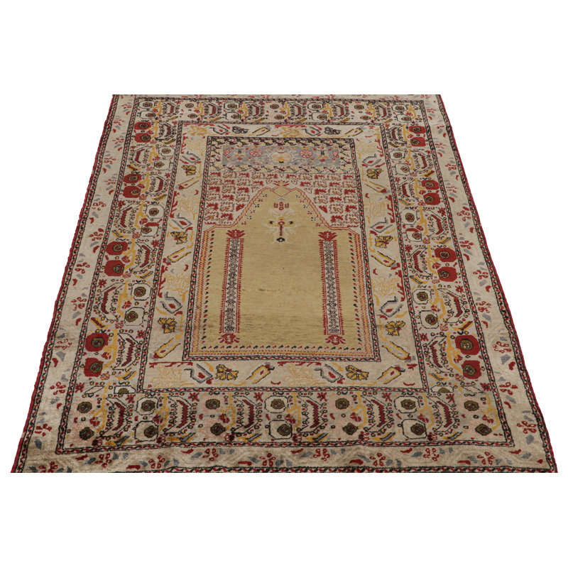 One-of-a-Kind 3'11”x4'11” Hand Knotted Area Rug