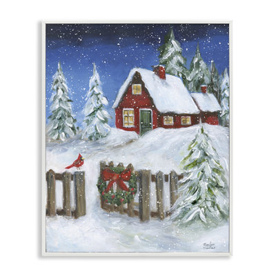 Art traditionnel sur toile, scène traditionnelle d'hiver par Marilyn Dunlap