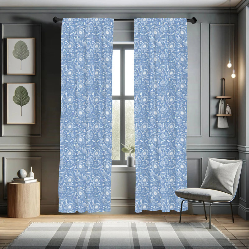 Paire de rideaux semi-transparents avec passe-tringle Turtle, 28 po x 63 po