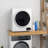HomCom 1.5 cu. ft. High Efficiency Smart Electric Stackable Dryer with Steam Dry and Sensor Dry with Pedestal Included White-93911008