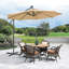 Parasol décalé 32 lumières DEL - Taupe Structure antirouille, parasol 100 po taupe Colorfast. Tissu robuste, brillant, facile à ajuster