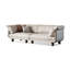 Causeuse-coussin modulaire en cuir véritable blanc crème-1655295876