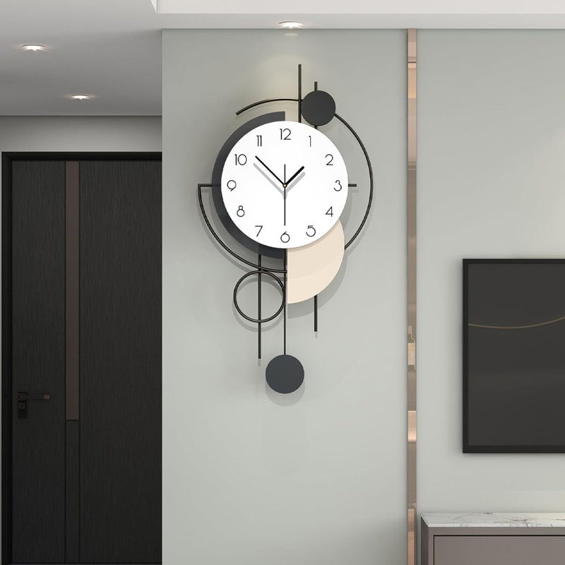 Horloge murale décorative moderne 30 pouces - Grande horloge silencieuse en bois pour le salon, la chambre à coucher, la cuisine